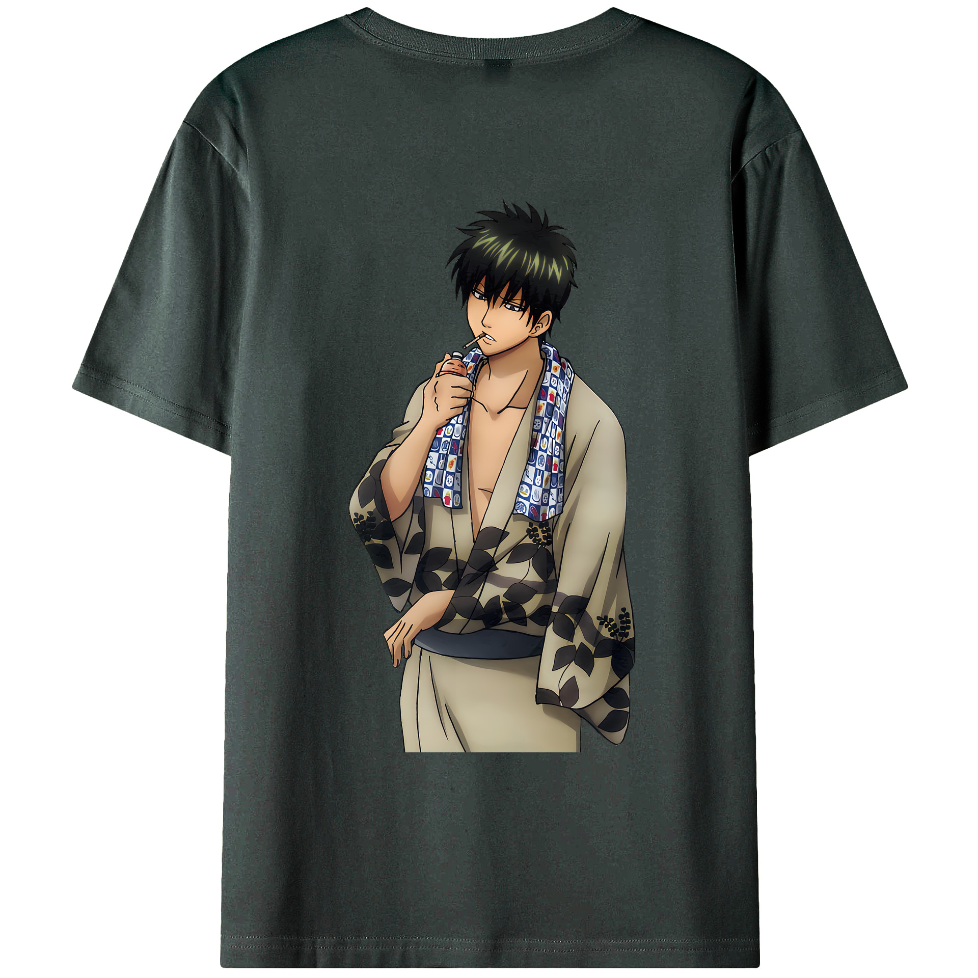 （画像用） ぎんたま 坂田銀時（さかたぎんとき） 神楽 志村新八（しむら しんぱち） GINTAMA Sakata Gintoki Kagura Shimura Shinpachi 綿100％ メンズ半袖Tシャツ（バックプリント） 通気性